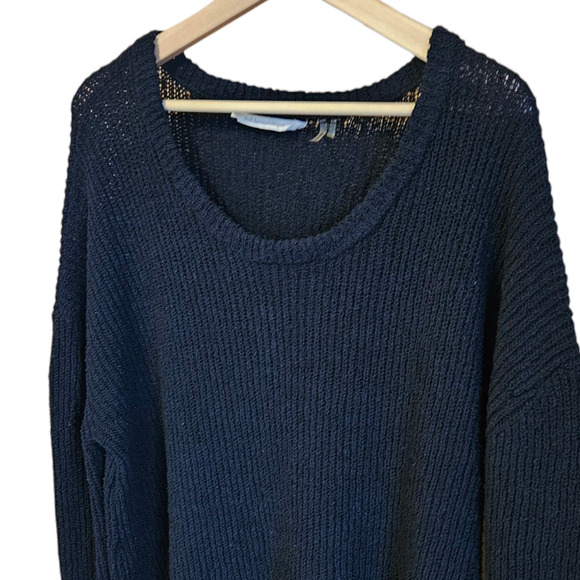 Soft Surroundings Black Knit High Low Scoop Neck Sweater Women’s XL - Picture 2 of 5